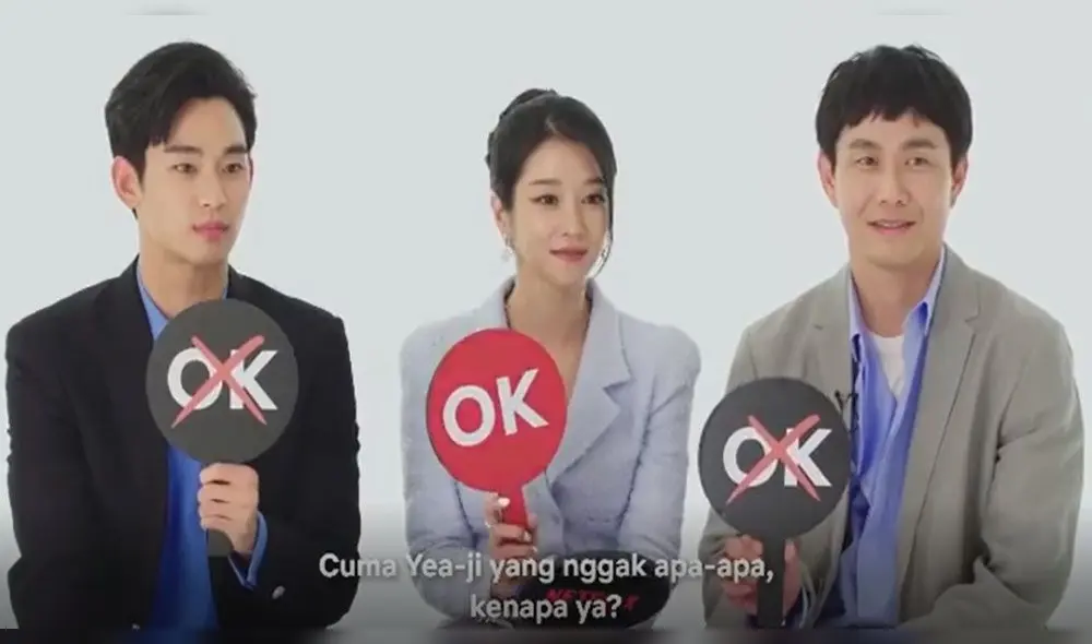 Desliza para ver más fotos de Kim Soo Hyun, Seo Ye Ji y Oh Jung Se actores del dorama It's okay to not be okay. Créditos: Netflix