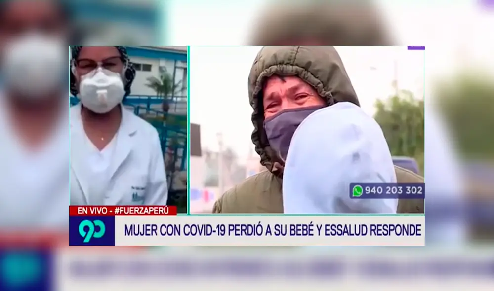 Mujer portadora del coronavirus perdió a su bebé. Foto: Captura Mujer portadora del coronavirus perdió a su bebé. Foto: Captura