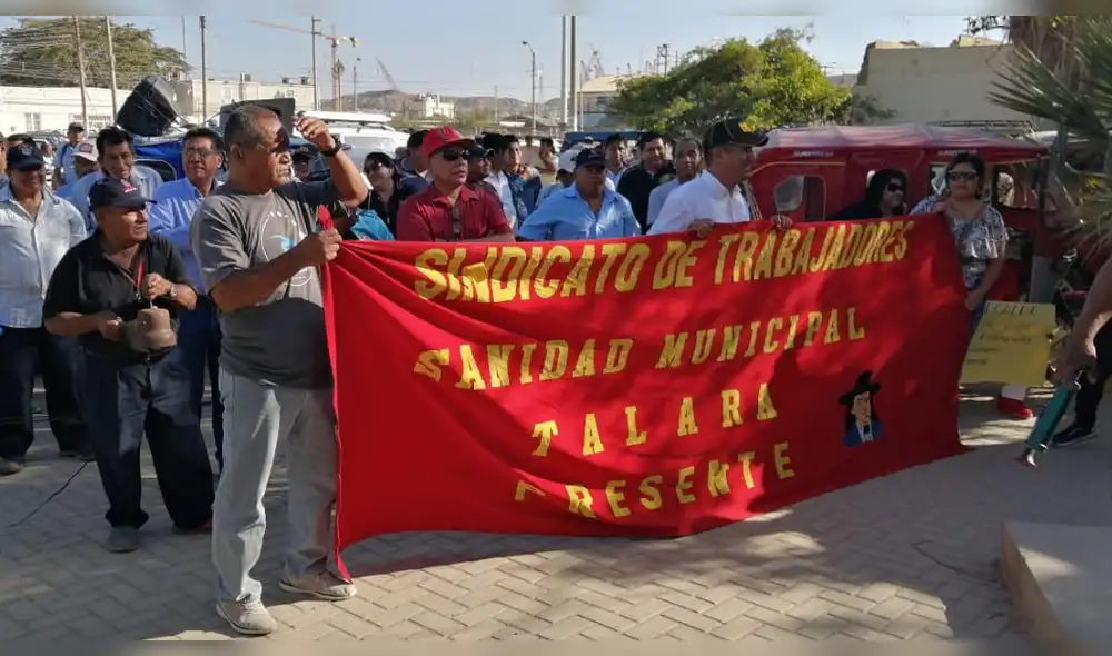 Protesta en municipalidad de Talara.