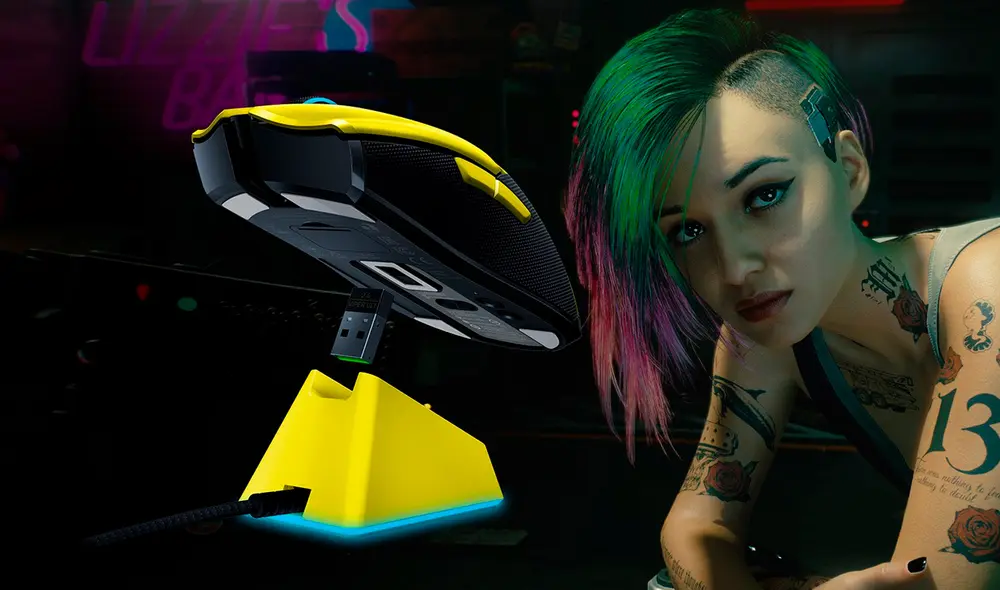 Razer Viper Ultimate Cyberpunk 20777 Edition llegará acompañado de un dock de carga y su batería ofrece una autonomía de 70 horas. Foto: Razer