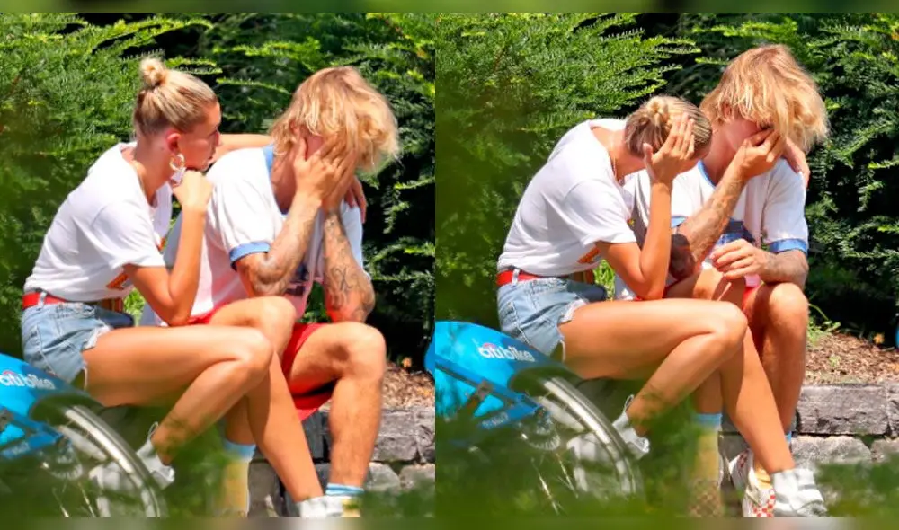 justin Bieber fue captado llorando junto a Hailey Baldwin en agosto de 2018