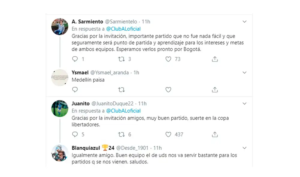 Alianza Lima: hinchas de Millonarios FC agradecen la invitación a la Noche Blanquiazul.