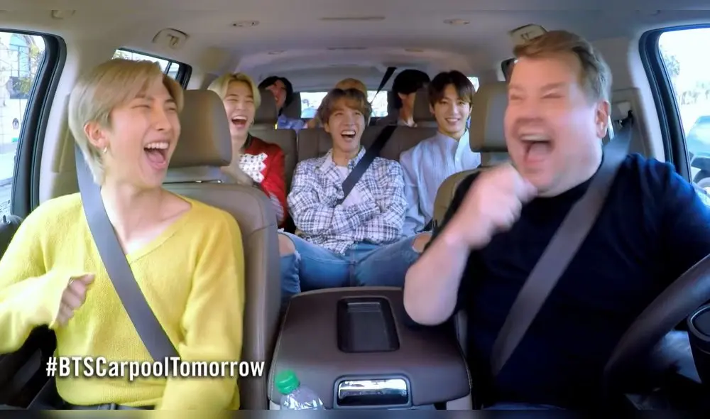 Miembros de BTS no paraban de reír junto a James Corden.