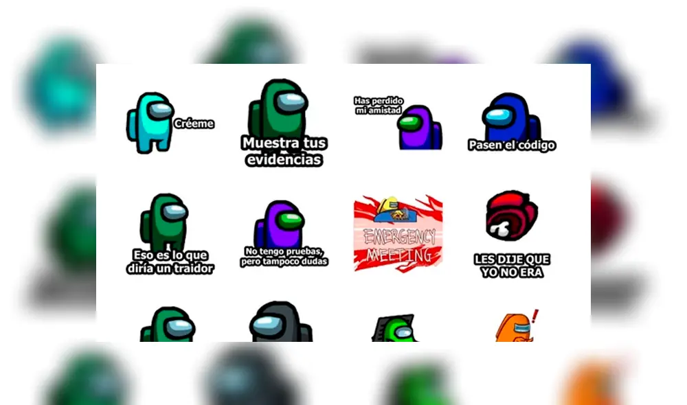 Estos son los stickers de Among Us disponibles para WhatsApp. Foto: WiStickers Estos son los stickers de Among Us disponibles para WhatsApp. Foto: WiStickers