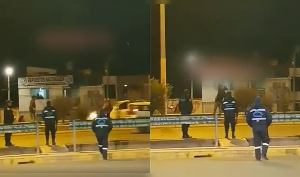 A pesar de la presencia de las autoridades continuaron amedrentando a los vecinos. Foto: Captura de video/Fama Tv A pesar de la presencia de las autoridades continuaron amedrentando a los vecinos. Foto: Captura de video/Fama Tv