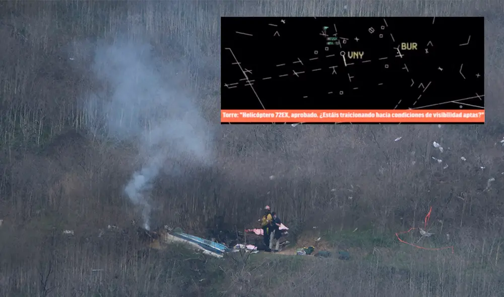 El helicoptero de Kobe Bryant chocó y explotó en Calabasas, Los Ángeles. (Créditos: AFP)