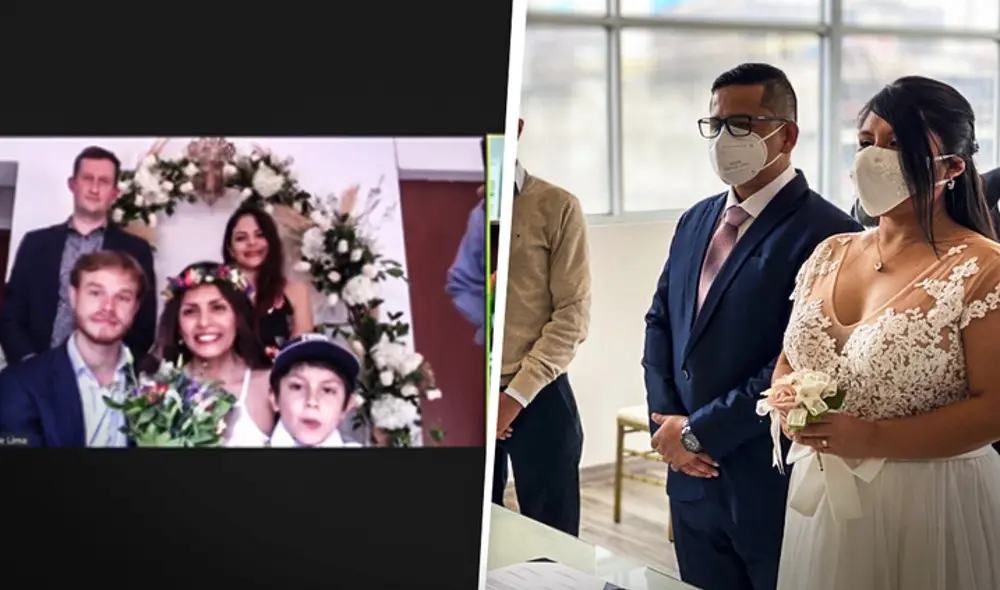 Los matrimonios civiles se llevan a cabo respetando los protocolos sanitarios. Foto: composición/Municipalidad de La Victoria y Miraflores