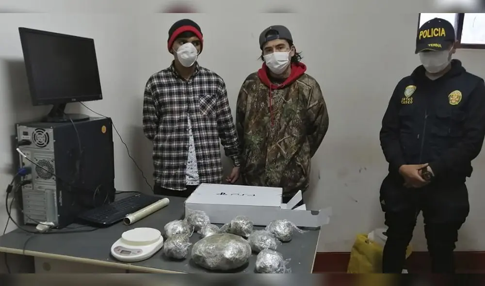 Agentes policiales del Grupo Terna, detuvieron al vendedor y comprador de marihuana en Cusco.