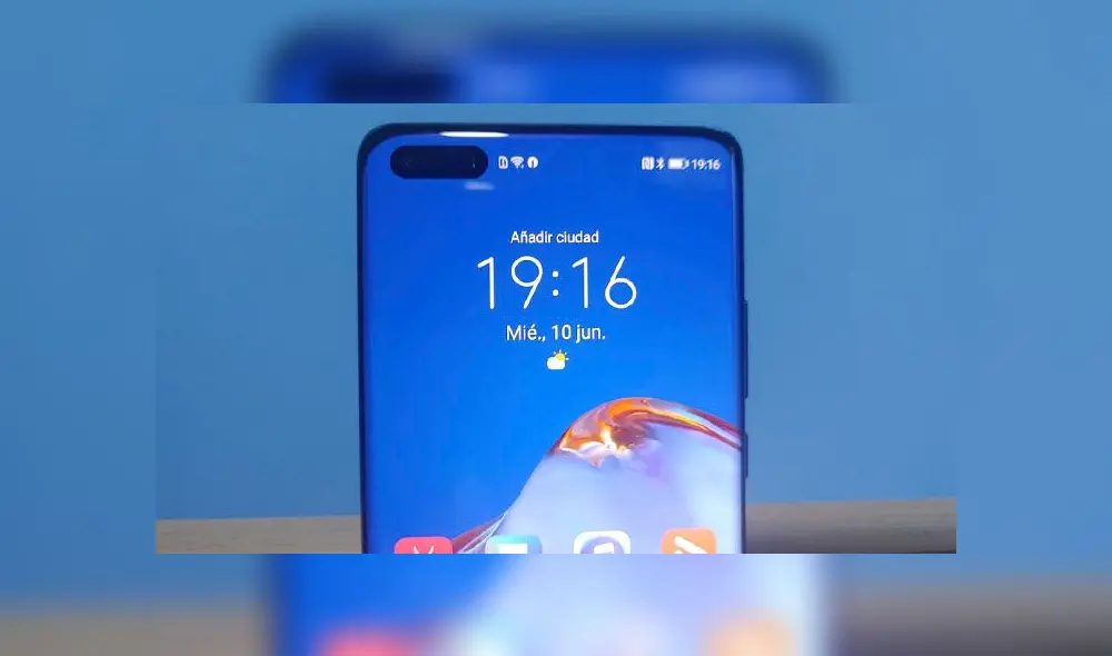 Cámara frontal del Huawei P40 Pro.