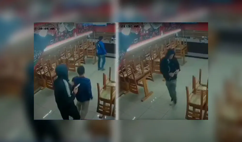 Ate: cámaras registraron un asalto en una pizzería