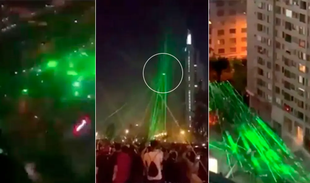 Chile protestas drone láser