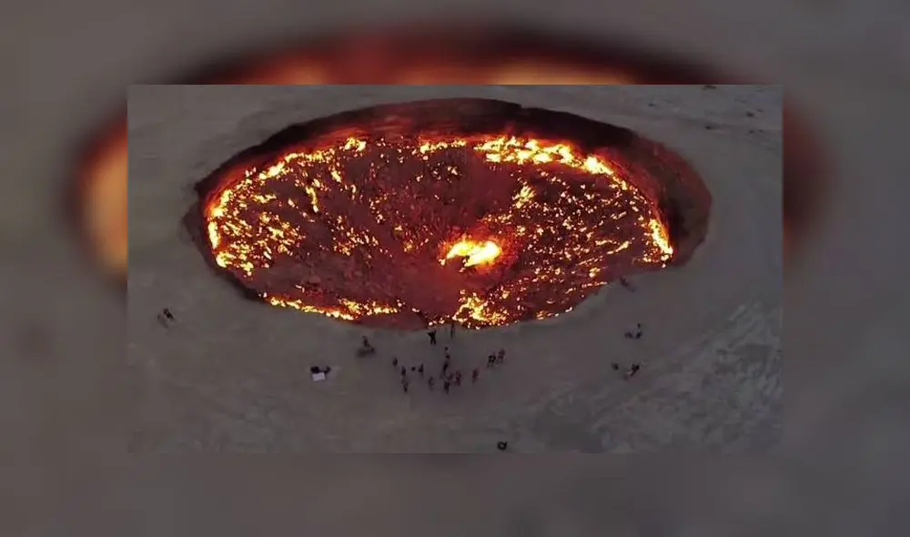 El pozo de Darvaza, la 'puerta al infierno'. Foto: difusión El pozo de Darvaza, la 'puerta al infierno'. Foto: difusión