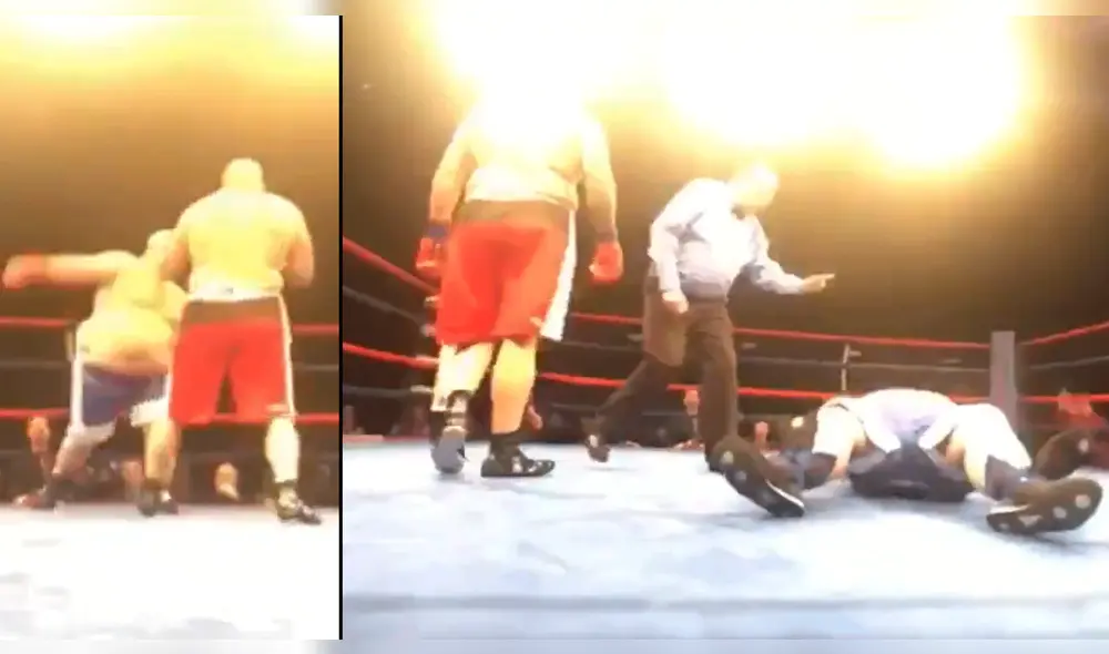 Video Viral: Boxeador con sobre peso recibe brutal nocaut en el segundo round.