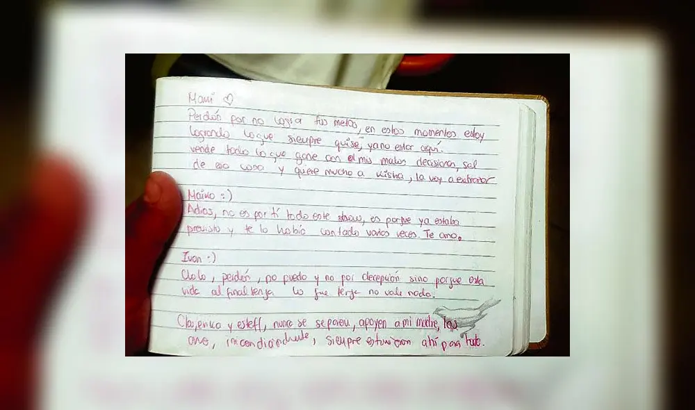 Suicida dejó carta pidiendo perdón a sus seres queridos