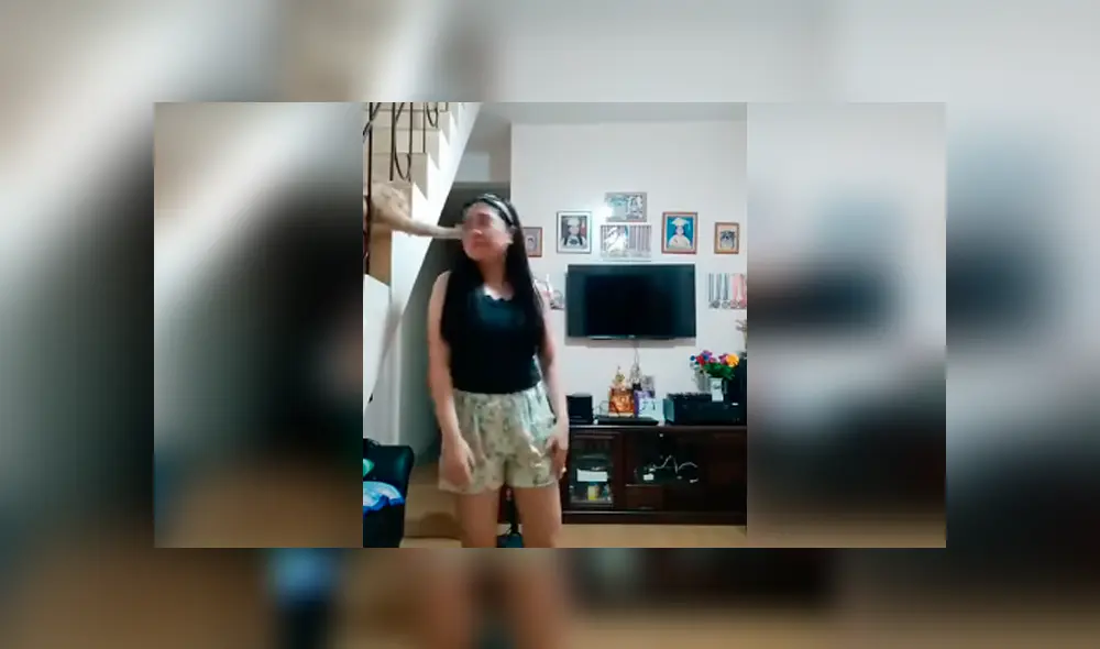 Desliza hacia la izquierda para ver el momento en que aparece el furioso gato. Imágenes del video viral de YouTube.