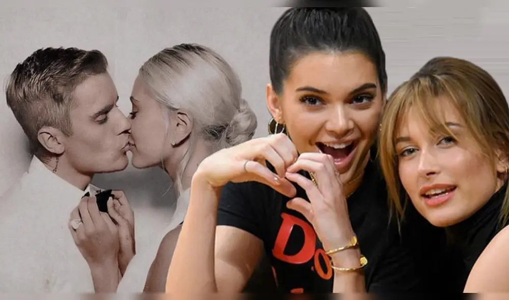 Hailey Baldwin besa en la boca a Kendall Jenner durante su boda con Justin Bieber Hailey Baldwin besa en la boca a Kendall Jenner durante su boda con Justin Bieber