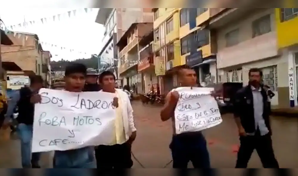 Cajamarca: ronderos atrapan y pasean por las calles a dos supuestos ladrones [VIDEO]