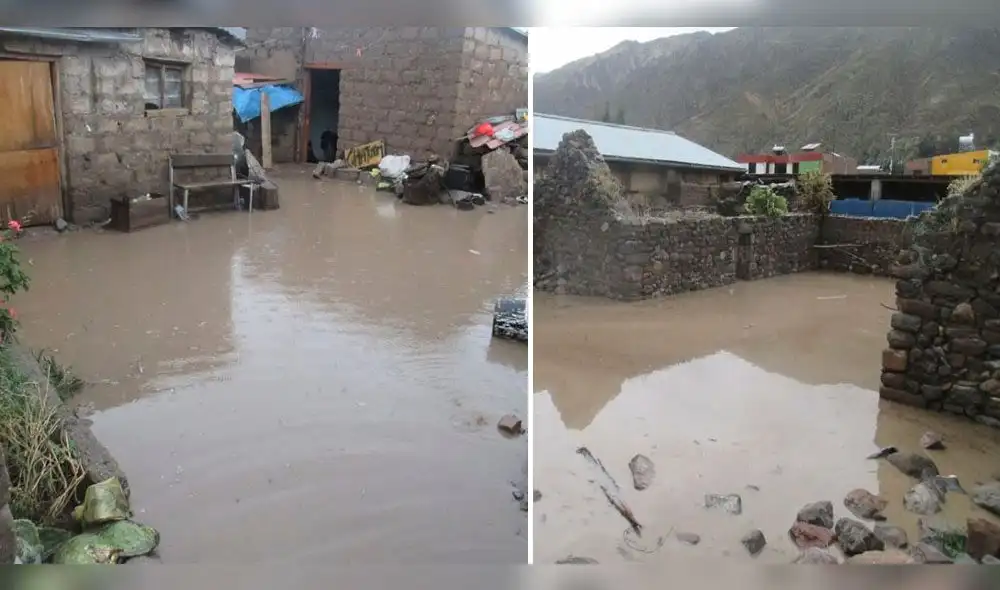 Intensas lluvias provocan inundaciones en viviendas de Caylloma. Intensas lluvias provocan inundaciones en viviendas de Caylloma.