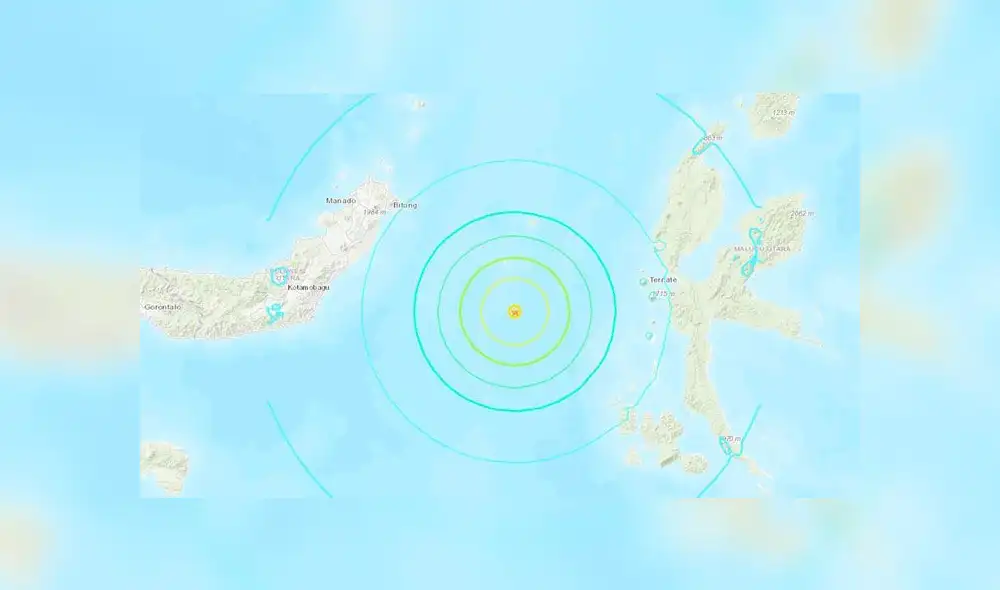 Activan alerta de tsunami en Indonesia. Foto: USGS Activan alerta de tsunami en Indonesia. Foto: USGS