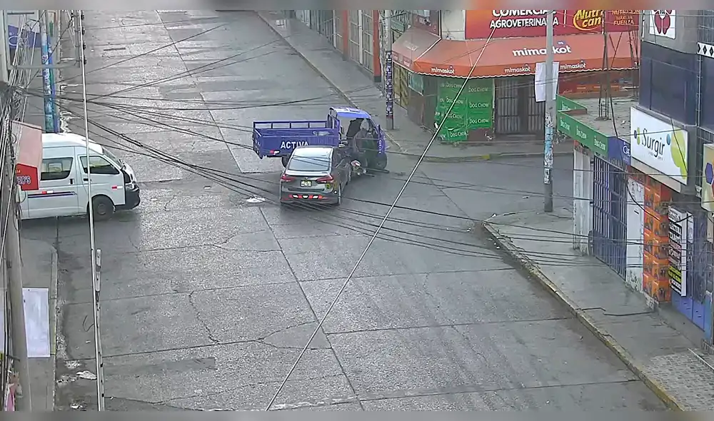Huancayo: cámaras de videovigilancia captan accidente de tránsito