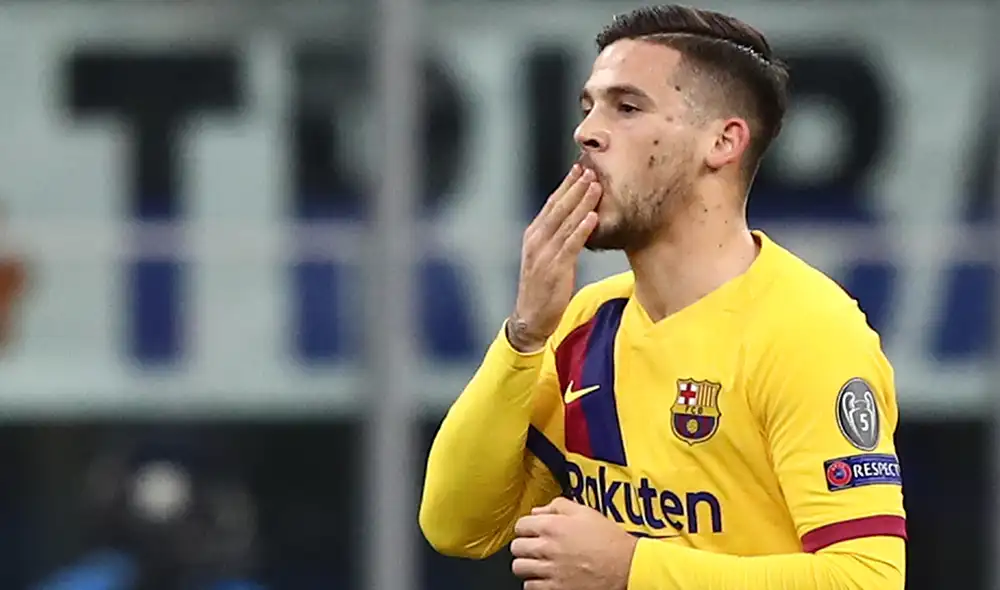 Carles Pérez anotó el primer gol del partido entre el FC Barcelona e Inter por la Champions League. | Foto: AFP