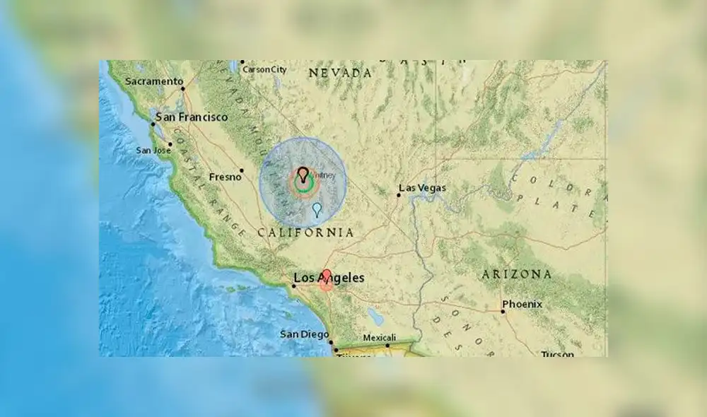 La zona afectada este miércoles registró hace dos días un movimiento telúrico menor, de magnitud 4,6. Imagen: Earthquaketrack