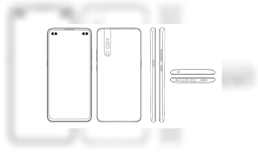 Tercer diseño con cuatro agujeros en pantalla de mayor tamaño. | Foto: Vivo