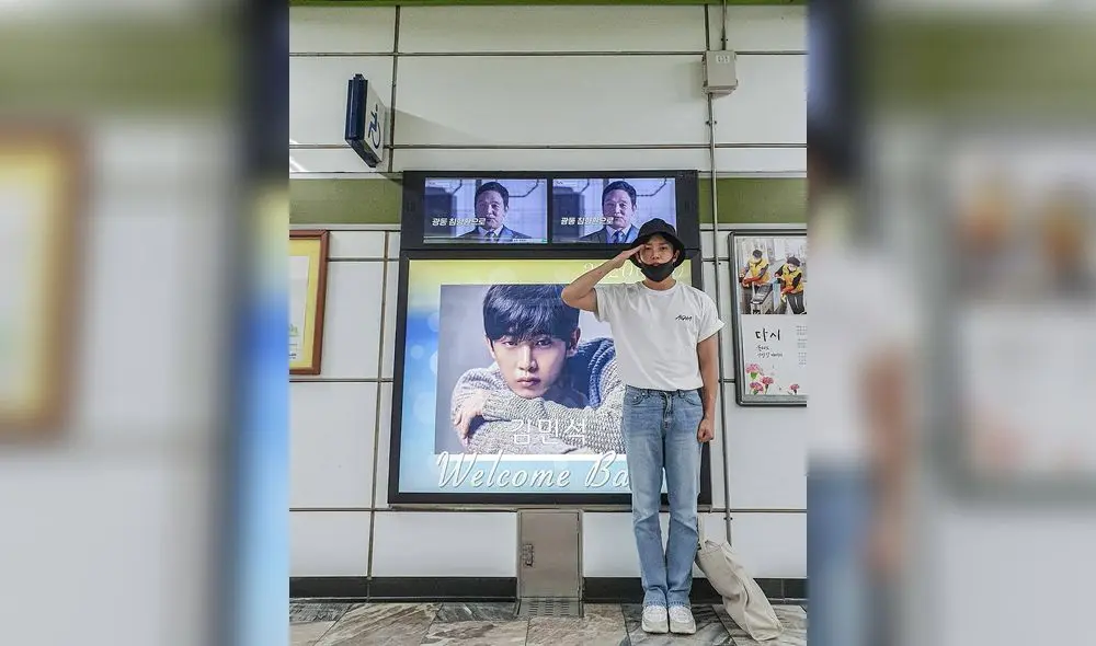 Kim Min Suk dado de baja del Ejército. Créditos: Respect Entertainment Kim Min Suk dado de baja del Ejército. Créditos: Respect Entertainment