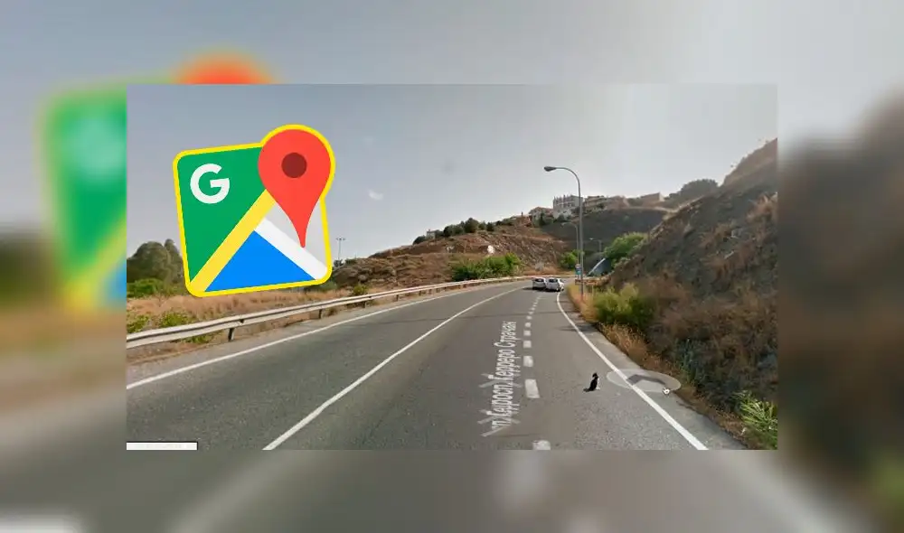 Desliza las imágenes para ver la increíble escena que registró Google Maps en una carretera de España. Foto: Google Desliza las imágenes para ver la increíble escena que registró Google Maps en una carretera de España. Foto: Google