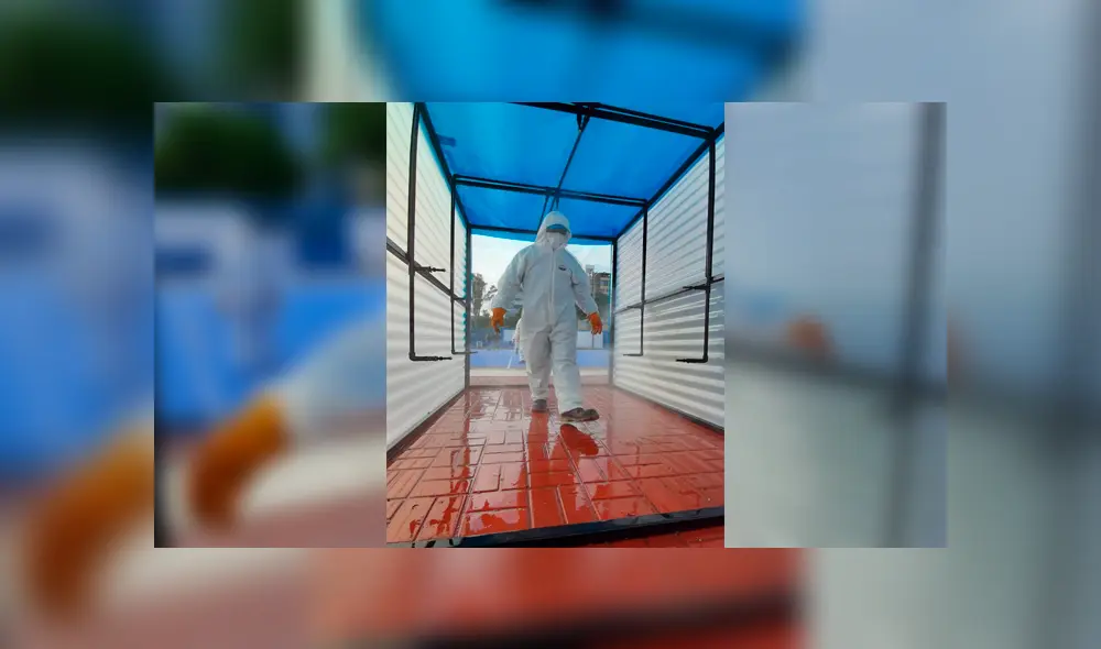 Municipalidad de San Miguel implementó cámara de desinfección para prevenir el coronavirus 