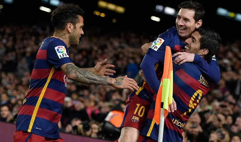 Dani Alves jugó dos temporadas en el FC Barcelona con Luis Suárez. Foto: EFE.