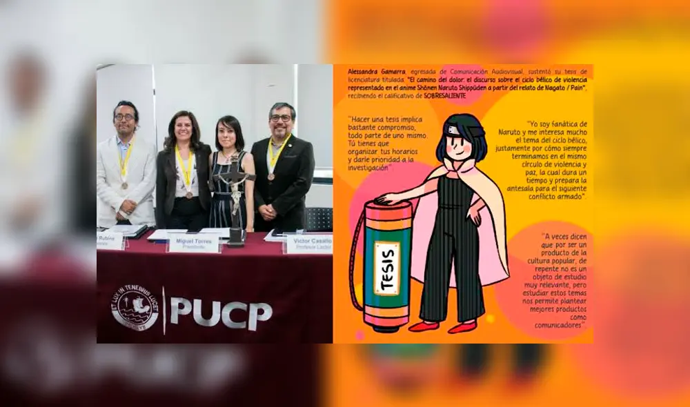 La joven obtuvo el título tras sustentar sobre el ciclo bélico de violencia representado en el anime. La joven obtuvo el título tras sustentar sobre el ciclo bélico de violencia representado en el anime.