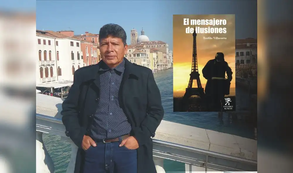 Teófilo Villacorta, "Kawide", en unalto en sus paseo por Venecia, Italia.