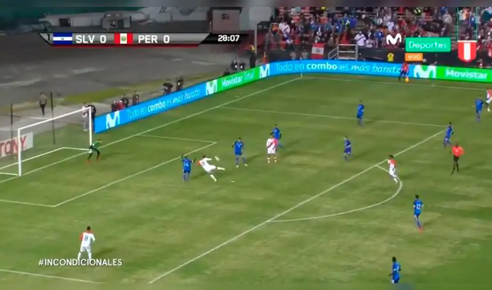 Perú vs El Salvador: Tremenda volea de Carrillo que pudo ser el primero [VIDEO]