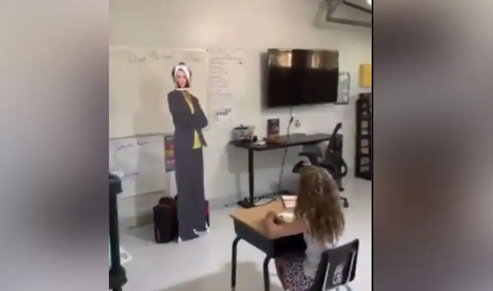 Desliza hacia la izquierda para ver más imágenes de la increíble transformación de un garaje en un salón de clases. (Foto: captura / Twitter)