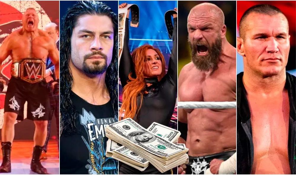 Brock Lesnar, Roman Reigns, Becky Lynch, Triple y Randy Orton son algunas de las superestrellas mejores pagadas de la WWE. | Foto: WWE Brock Lesnar, Roman Reigns, Becky Lynch, Triple y Randy Orton son algunas de las superestrellas mejores pagadas de la WWE. | Foto: WWE
