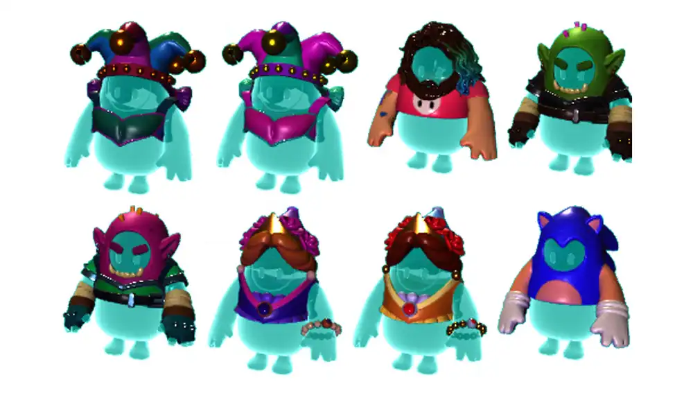 Otros skins que estarán disponibles en Fall Guys. Foto: Twitter / @ShiinaFG