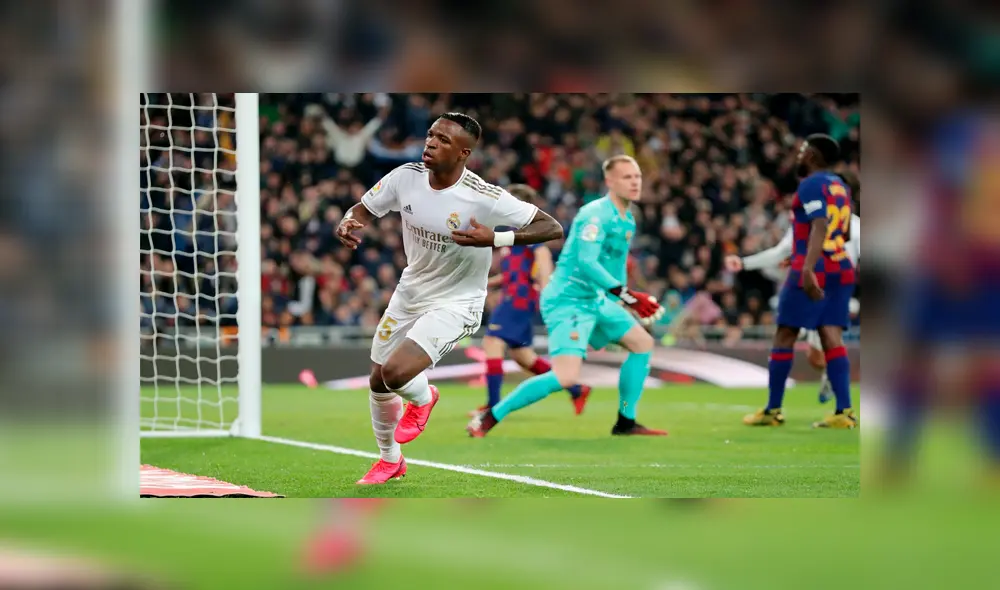 Vinícius Jr. fue el encargado de romper el cero e iniciar la victoria 'merengue' para la recuperación de la punta de LaLiga. Foto: Difusión. Vinícius Jr. fue el encargado de romper el cero e iniciar la victoria 'merengue' para la recuperación de la punta de LaLiga. Foto: Difusión.