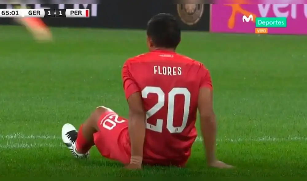 Perú vs Alemania: Edison Flores sufre dura lesión y fue sustituido [VIDEO]