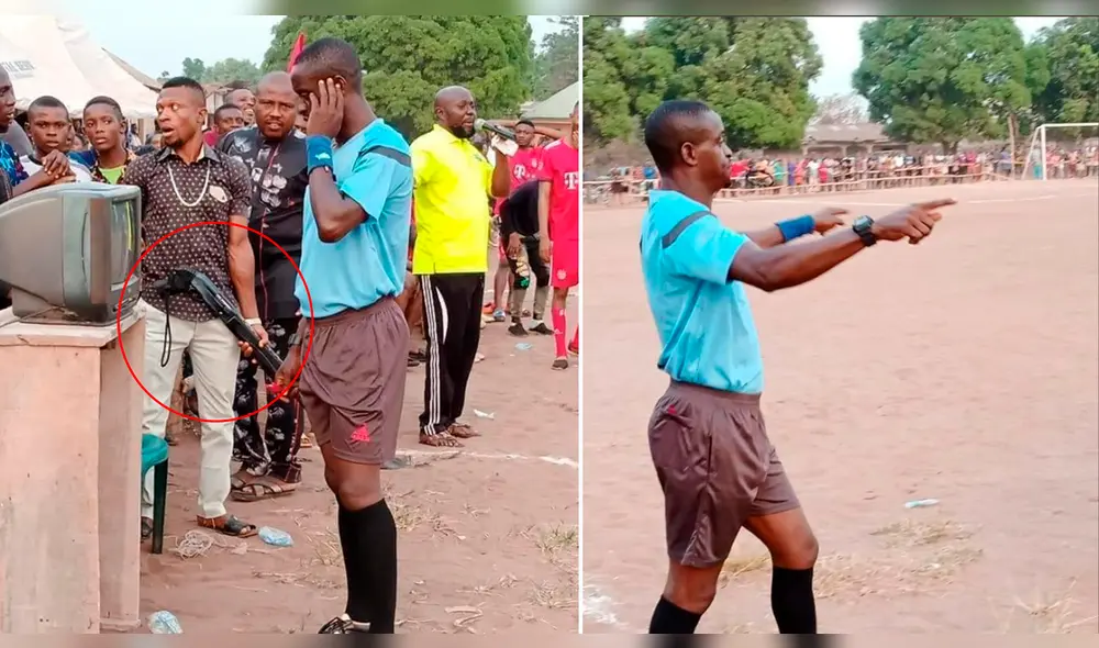 Árbitro de liga de África fue “presionado” por hincha armado cuando revisaba el VAR [FOTOS]