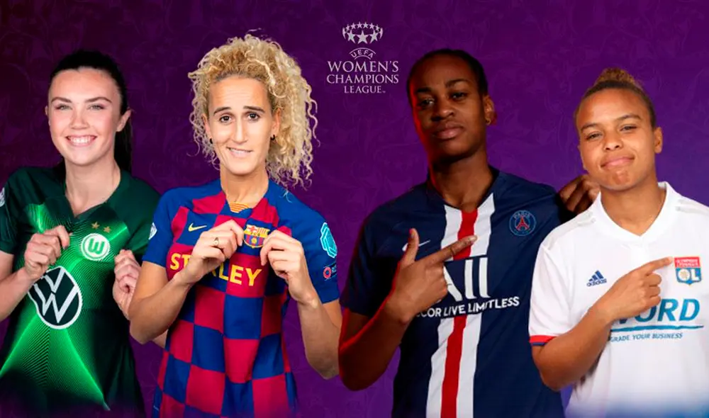 Barcelona, PSG, Lyon y Wolfsburgo jugarán las semifinales de la Champions League Femenina. Foto: UEFA