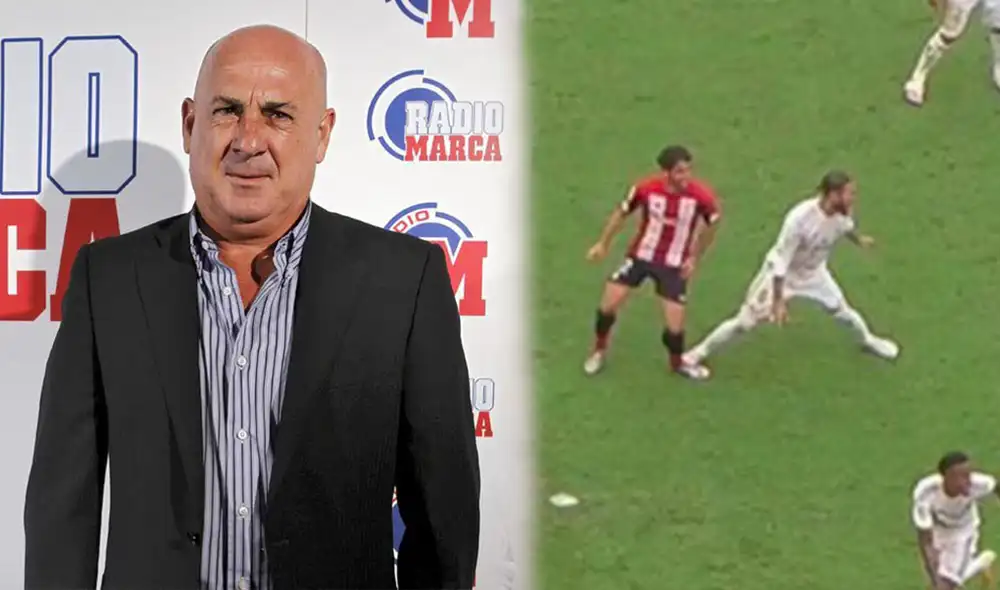 El exárbitro Andújar Oliver consideró que el pisotón de Ramos no fue para penal. Composición: Marca/ESPN. El exárbitro Andújar Oliver consideró que el pisotón de Ramos no fue para penal. Composición: Marca/ESPN.