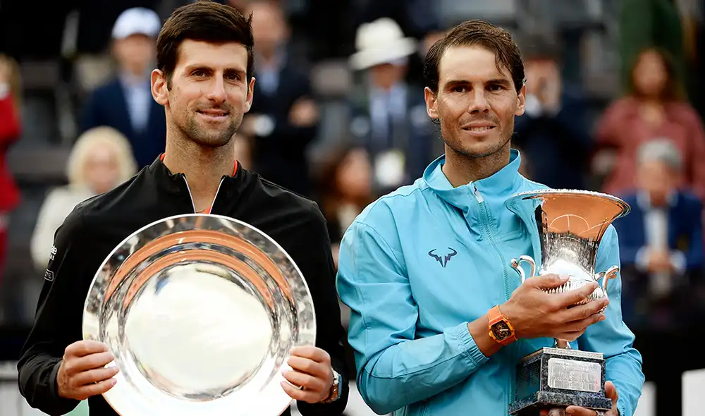 Rafael Nadal y Novak Djokovic son los favoritos en el Masters 1000 de Roma. Foto: AFP