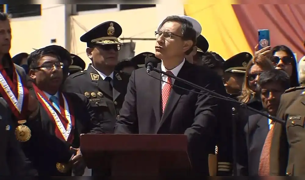 Presidente Martín Vizcarra dirigió un mensaje a la ciudadanía tacneña en el que refirió a la lucha contra la corrupción y el proyecto de adelanto de elecciones. Foto: Captura. Presidente Martín Vizcarra dirigió un mensaje a la ciudadanía tacneña en el que refirió a la lucha contra la corrupción y el proyecto de adelanto de elecciones. Foto: Captura.