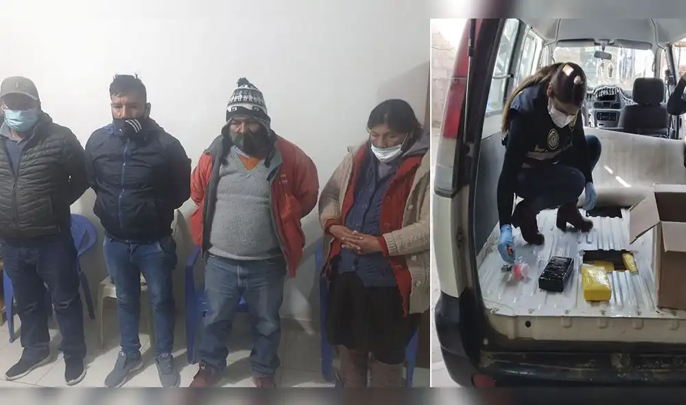 Cuatro personas fueron detenidas en incursión a vivienda en Juliaca. Se halló 120 paquetes de cocaína.
