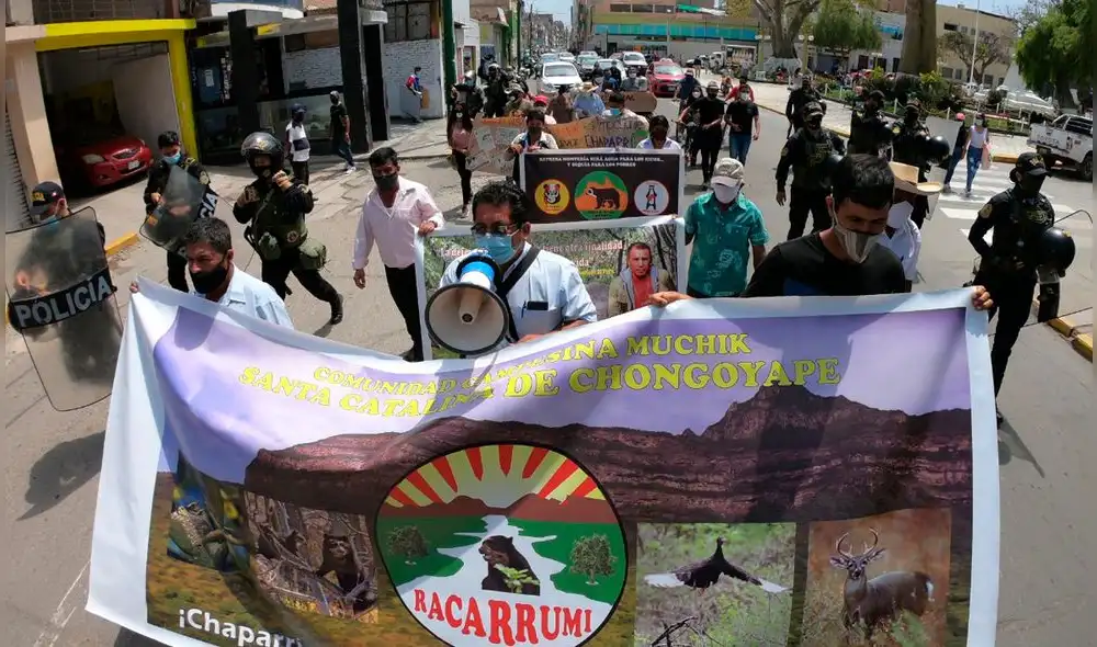 Lambayeque Chaparrí protesta Chiclayo comuneros