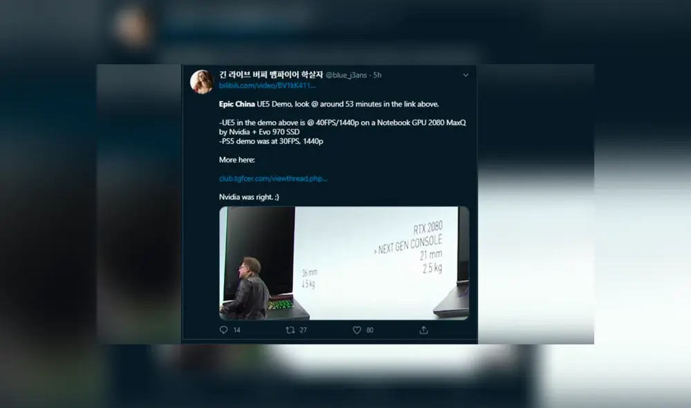 Y otras fuentes chinas aseguraron que lo visto en el video de Epic Games en China era un demo ejecutado en una PC.