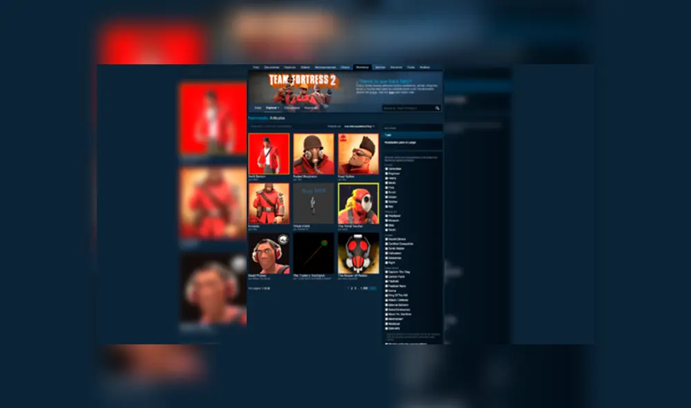 Steam Workshop inició con la venta de sombreros para personajes de Team Fortress 2.