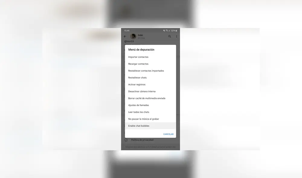 Desliza para ver los detalles sobre esta nueva función de Telegram. Foto: El Androide Libre /  Ivan Peñalba Solís