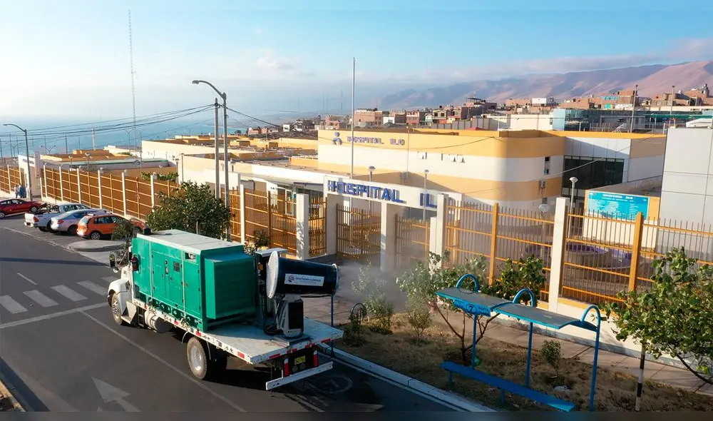 Empresa desinfectó los dos hospitales del Minsa en Ilo.